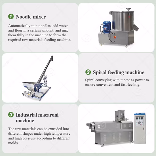 Factory Use New Condition Long Cut Noodle Type Macaroni Pasta Machine Spaghetti Rotini Rotelle Production Line