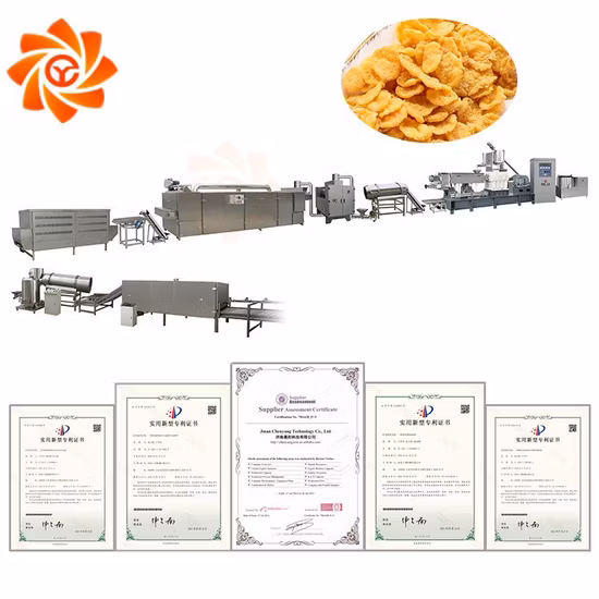 Copos de maíz Cereales para el desayuno Maíz inflado Rizos en barra Chips Relleno del núcleo Merienda Panko Pan rallado Nutrición Gachas Equipo de alimentos Línea de producción de procesamiento